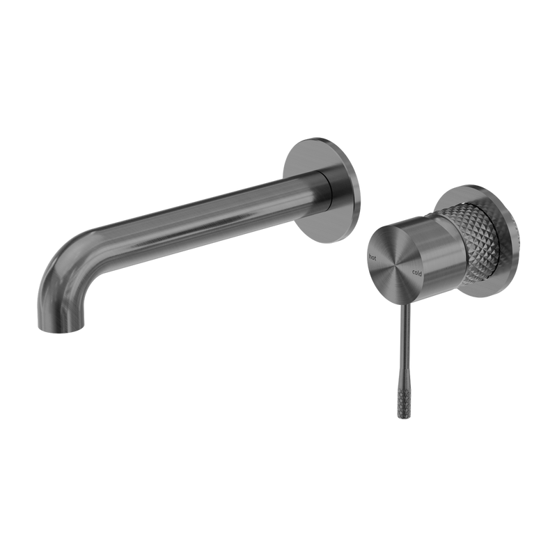 Opal Wall Basin/Bath Mixer Separate Back Plate 185mm Graphite