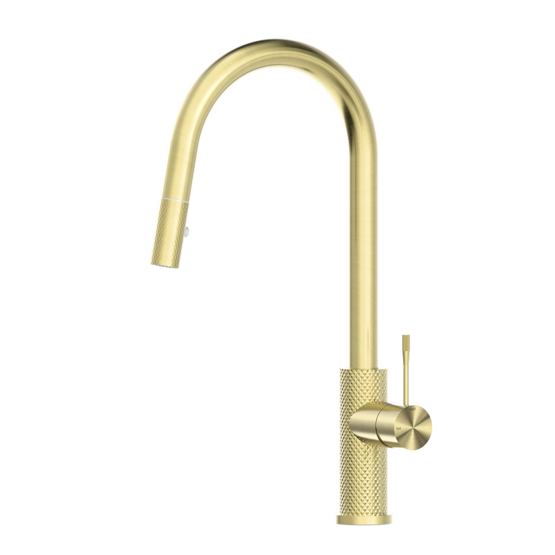 Opal Pull Out Sink Mixer With Vegie Spray Function Brushed Gold