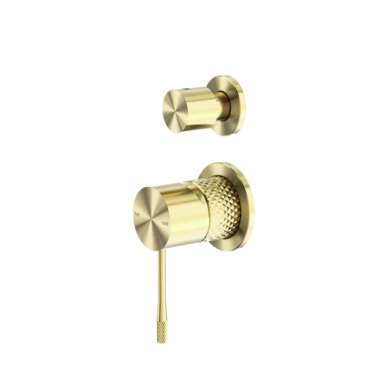 Opal Shower Mixer With Diverter Separate Plate Brushed Gold
