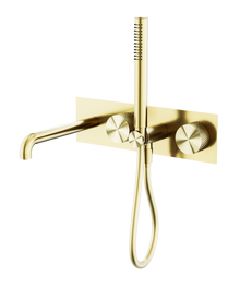 Opal Progressive Shower System With Spout 250mm Brushed Gold