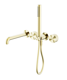 Opal Progressive Shower System Separate Plate With Spout 250mm Brushed Gold