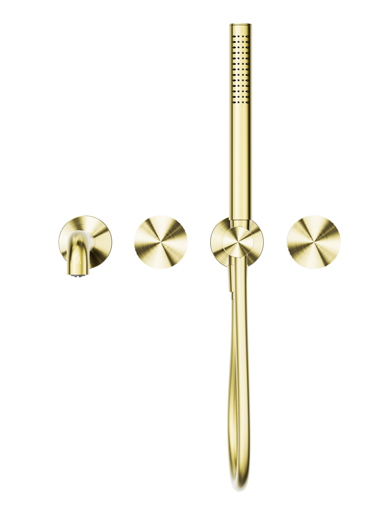 Opal Progressive Shower System Separate Plate With Spout 250mm Brushed Gold