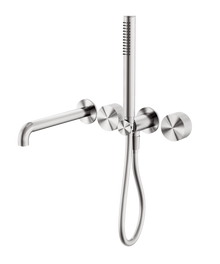 Opal Progressive Shower System Separate Plate With Spout 250mm Brushed Nickel