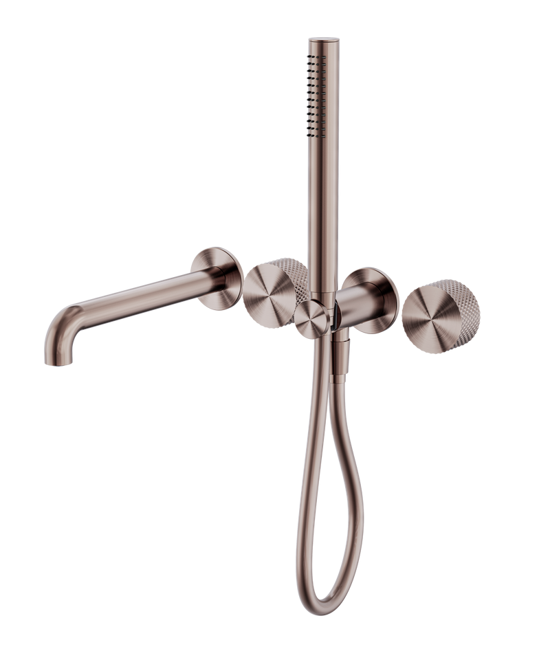 Opal Progressive Shower System Separate Plate With Spout 250mm Brushed Bronze