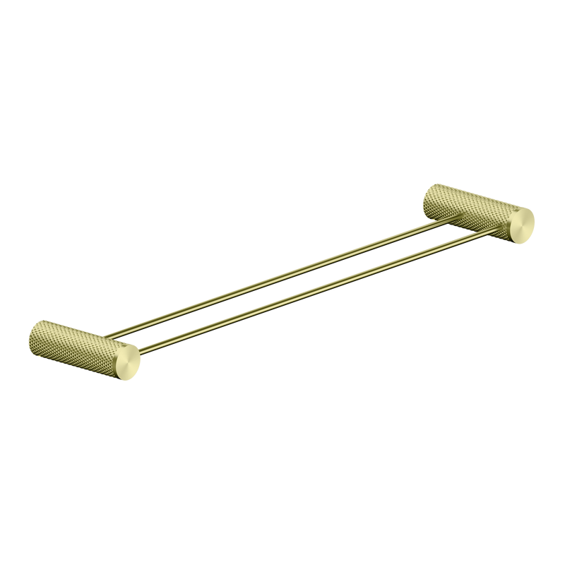 Opal Double Towel Rail 600mm Brushed Gold