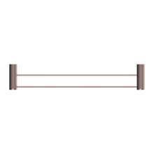 Opal Double Towel Rail 600mm Brushed Bronze