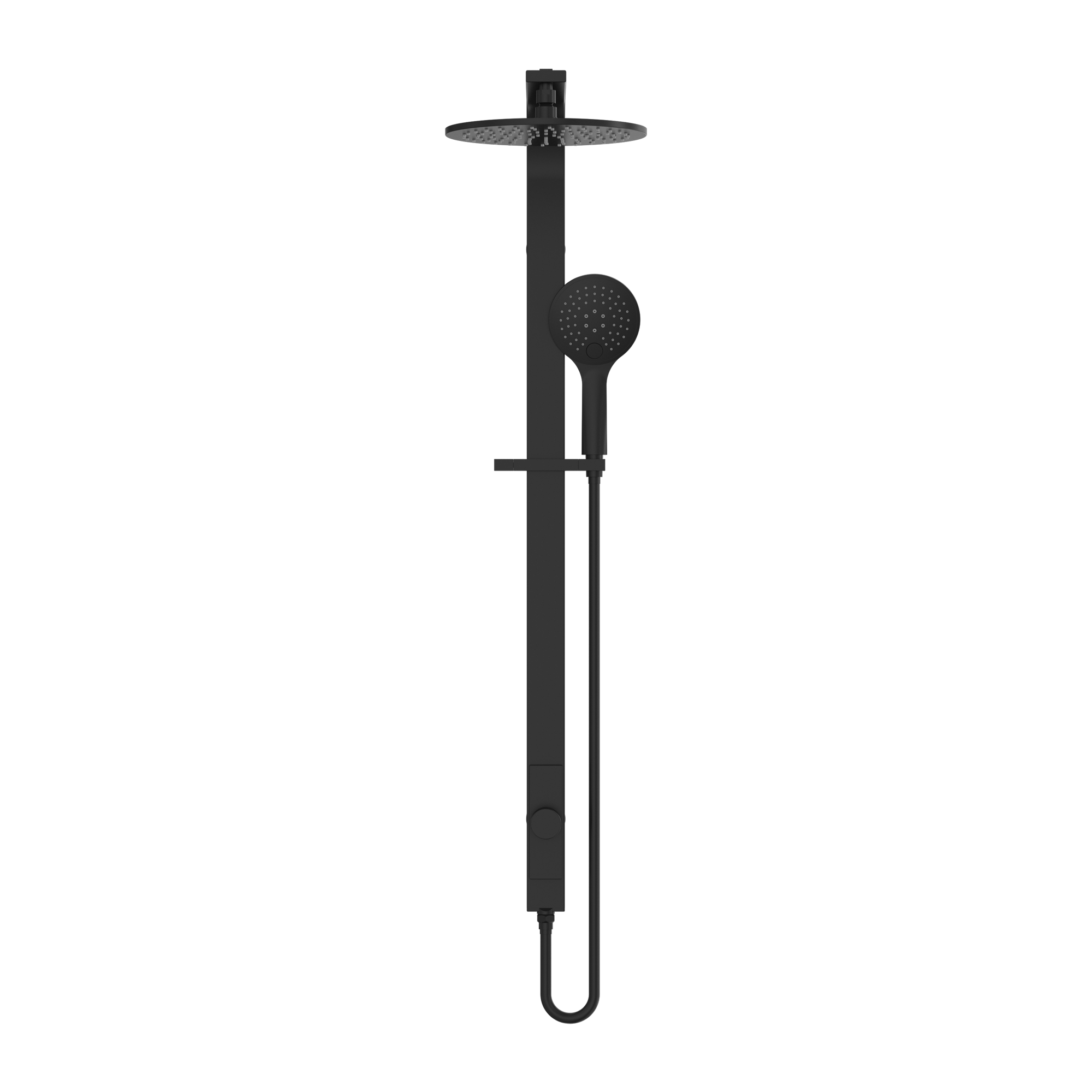 Astra Rain Round Twin Shower Single Hose Matte Black