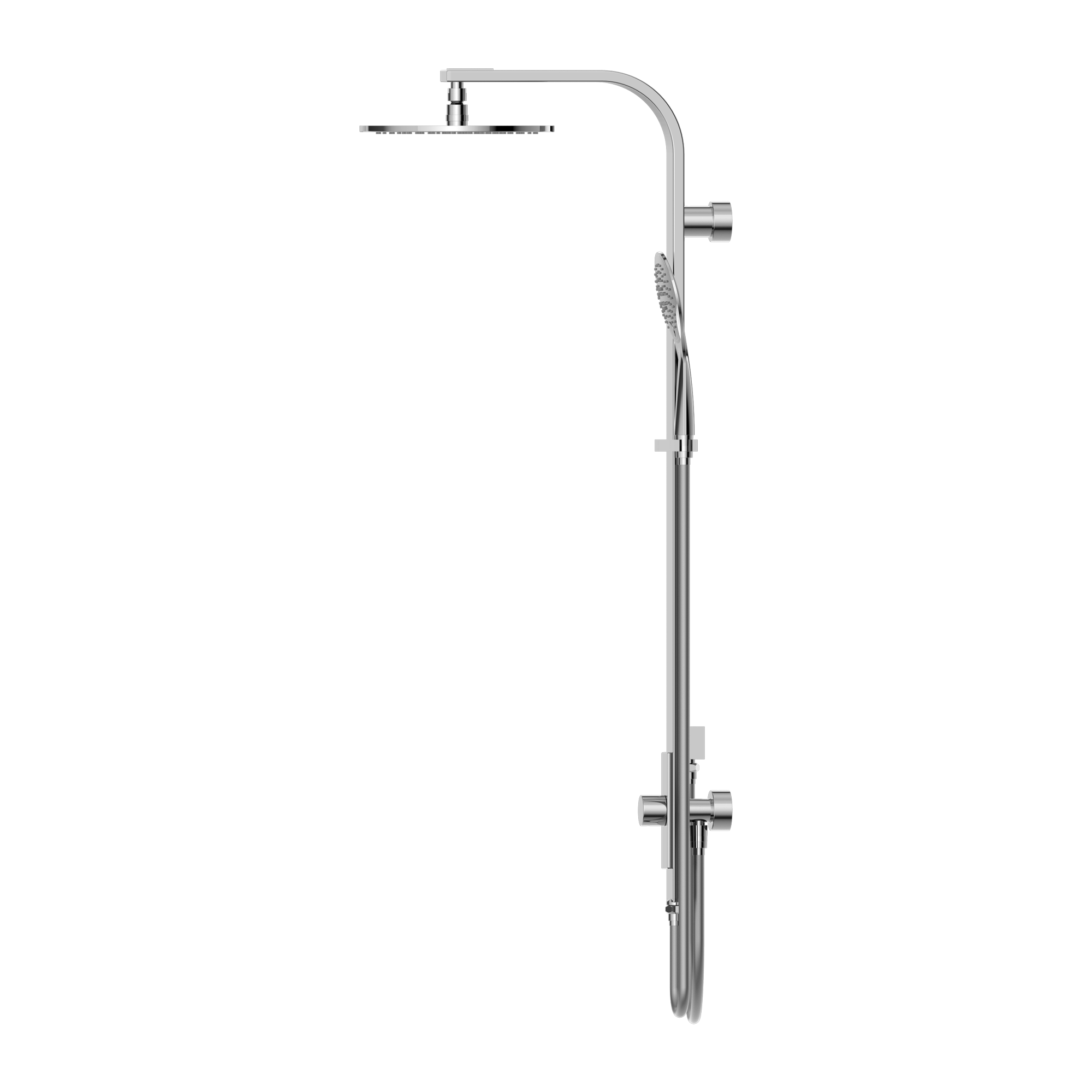 Astra Rain Round Twin Shower Double Hose Chrome
