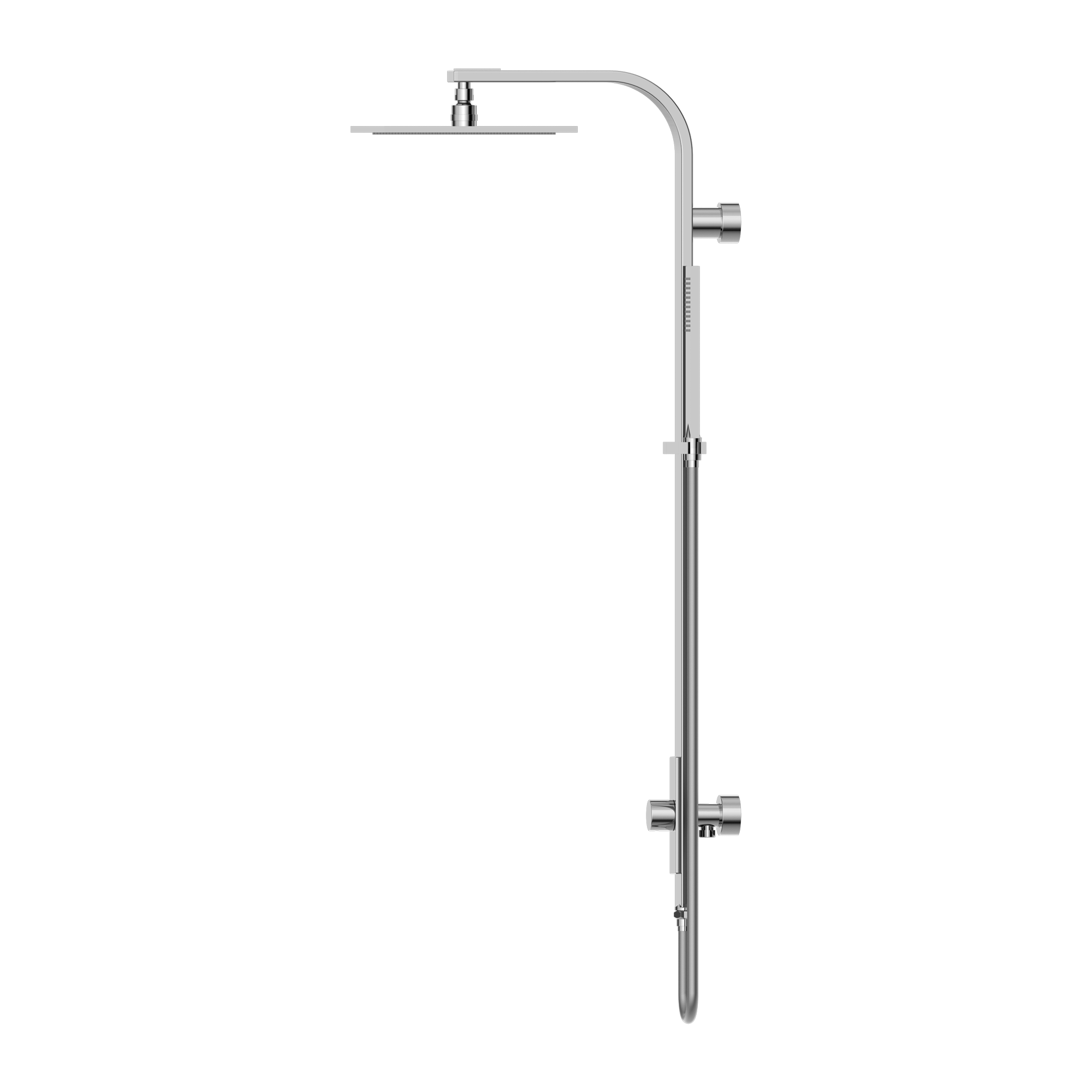 Astra Rain Square Twin Shower Single Hose Chrome