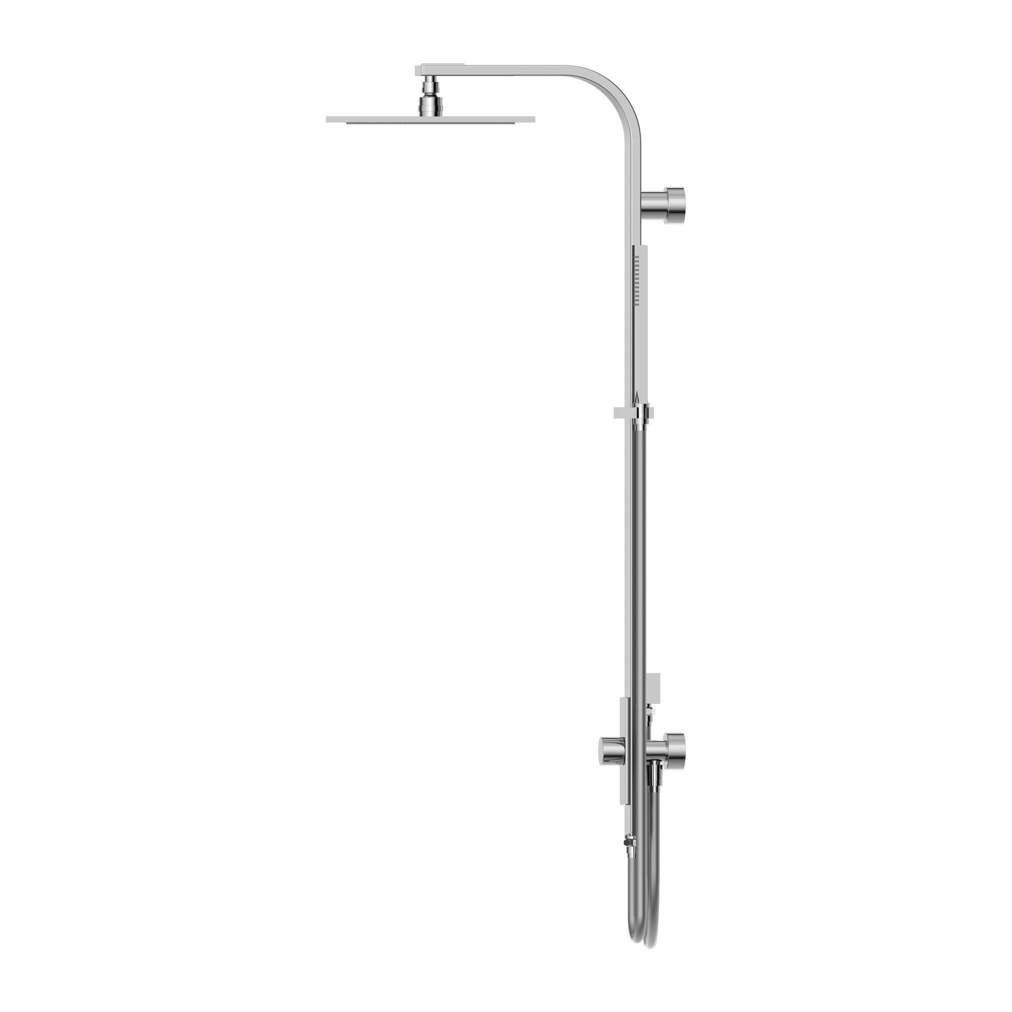 Astra Rain Square Twin Shower Double Hose Chrome