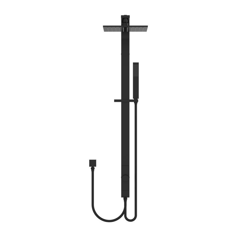 Astra Rain Square Twin Shower Double Hose Matte Black