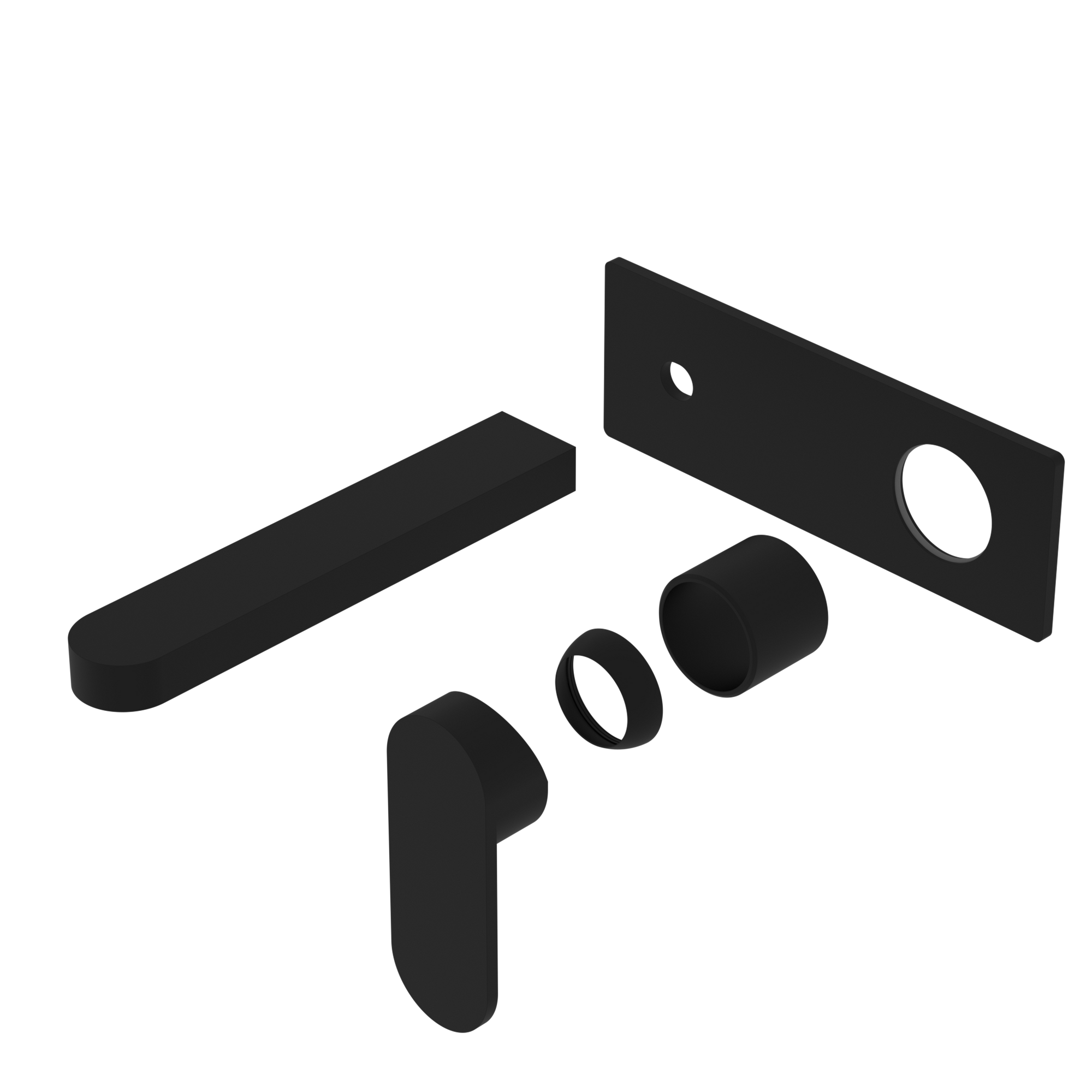 Ecco Wall Basin/Bath Mixer Trim Kits Only Matte Black