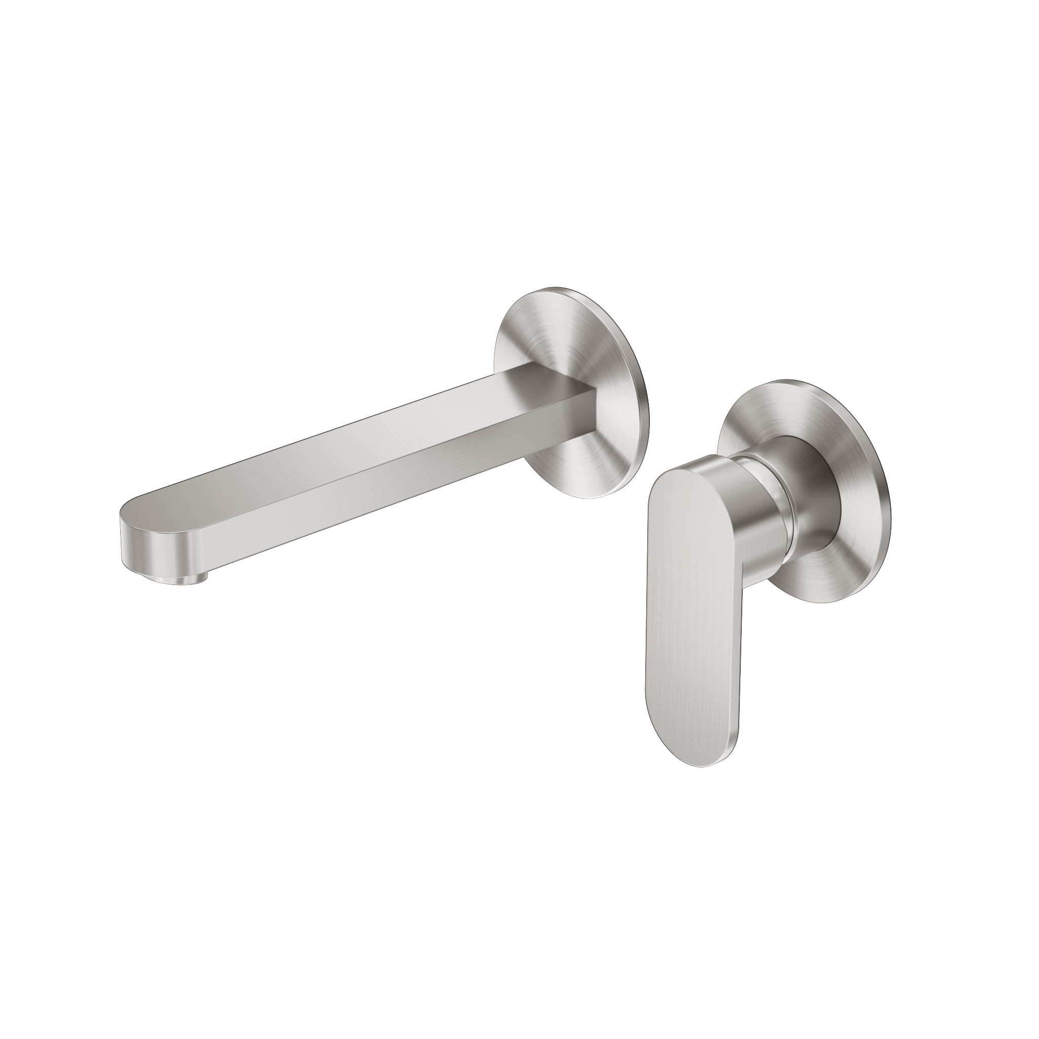 Ecco Wall Basin/Bath Mixer Separate Back Plate Brushed Nickel
