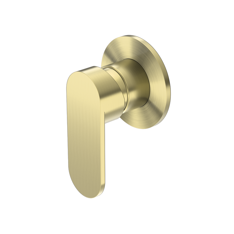 Ecco Shower Mixer 80mm Round Plate Brushed Gold