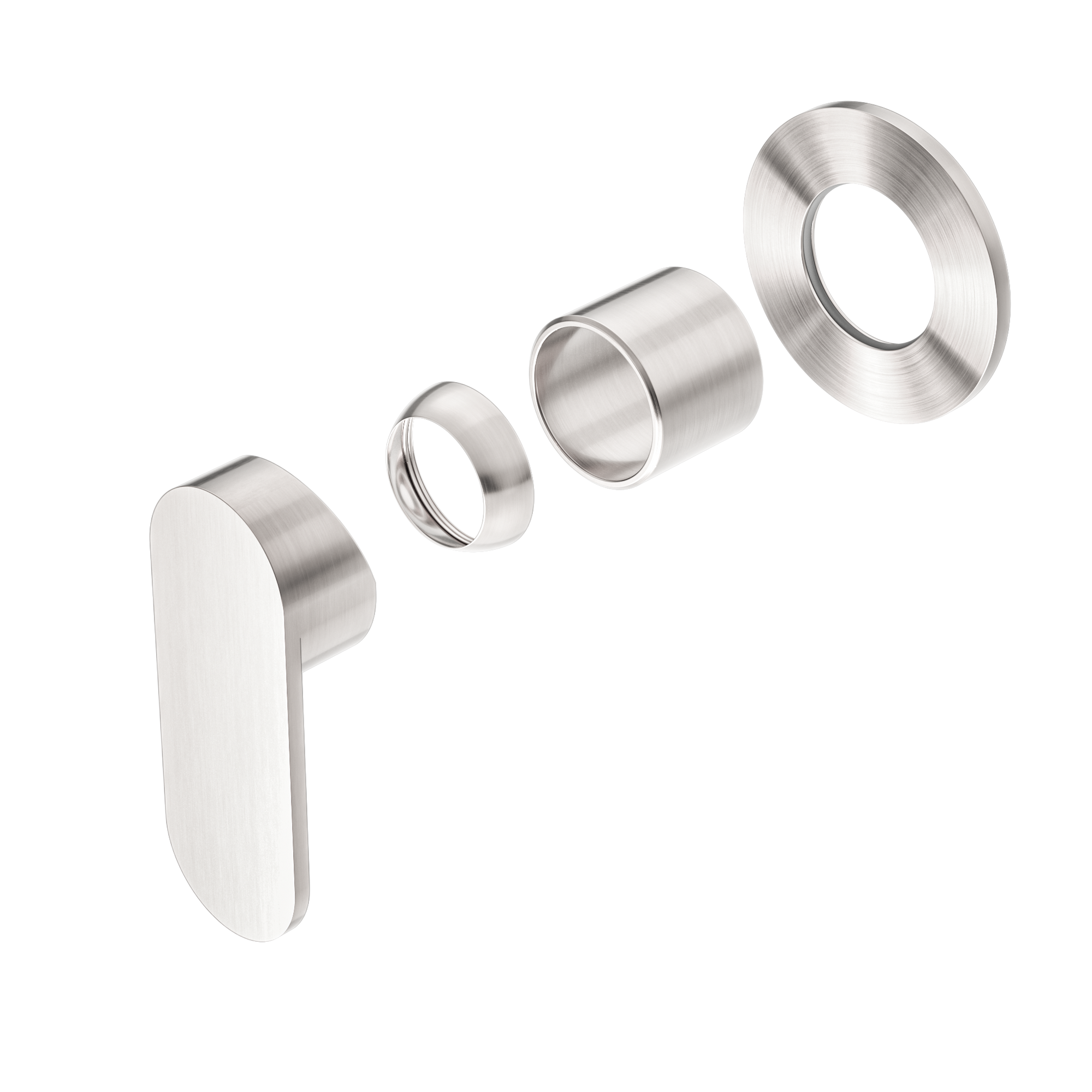 Ecco Shower Mixer 80mm Round Plate Trim Kits Only Brushed Nickel