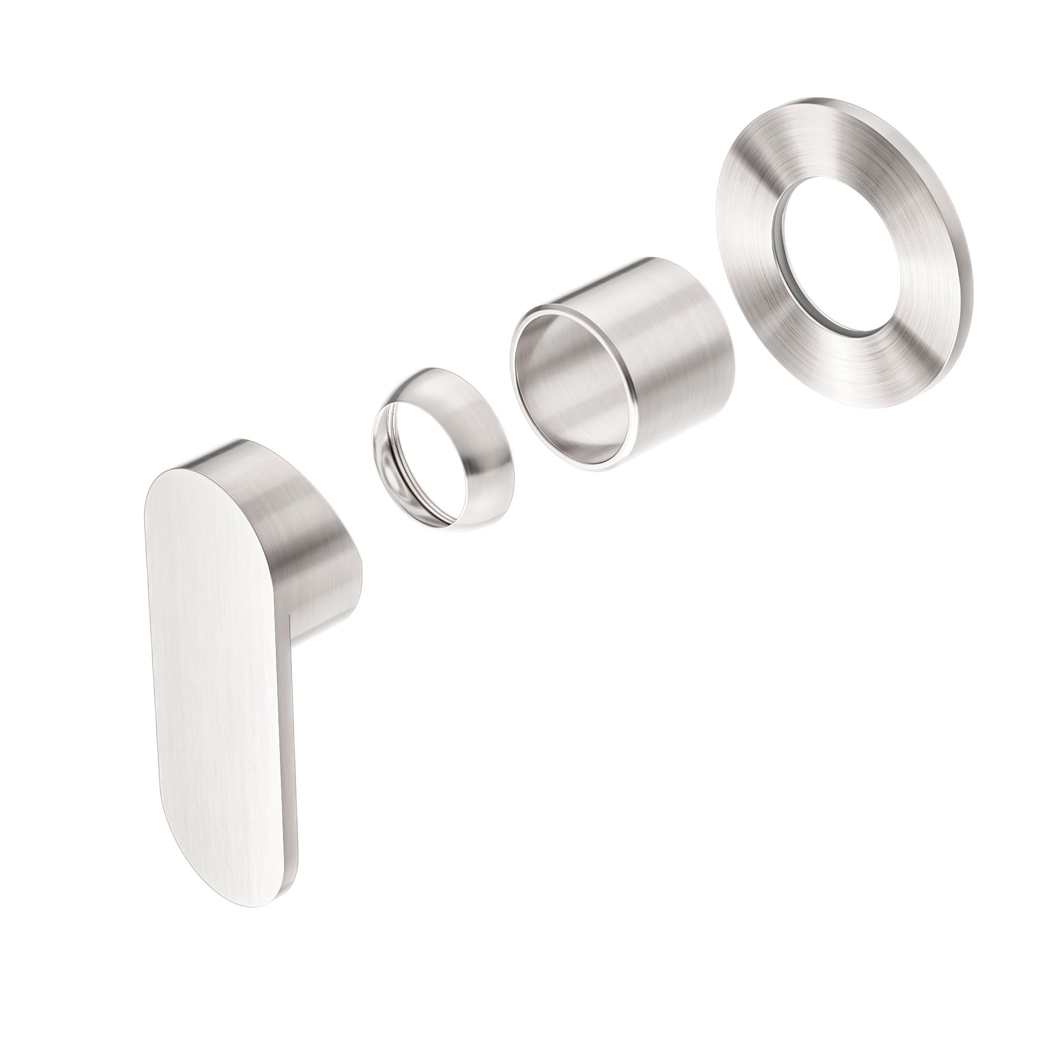 Ecco Shower Mixer 80mm Round Plate Trim Kits Only Brushed Nickel