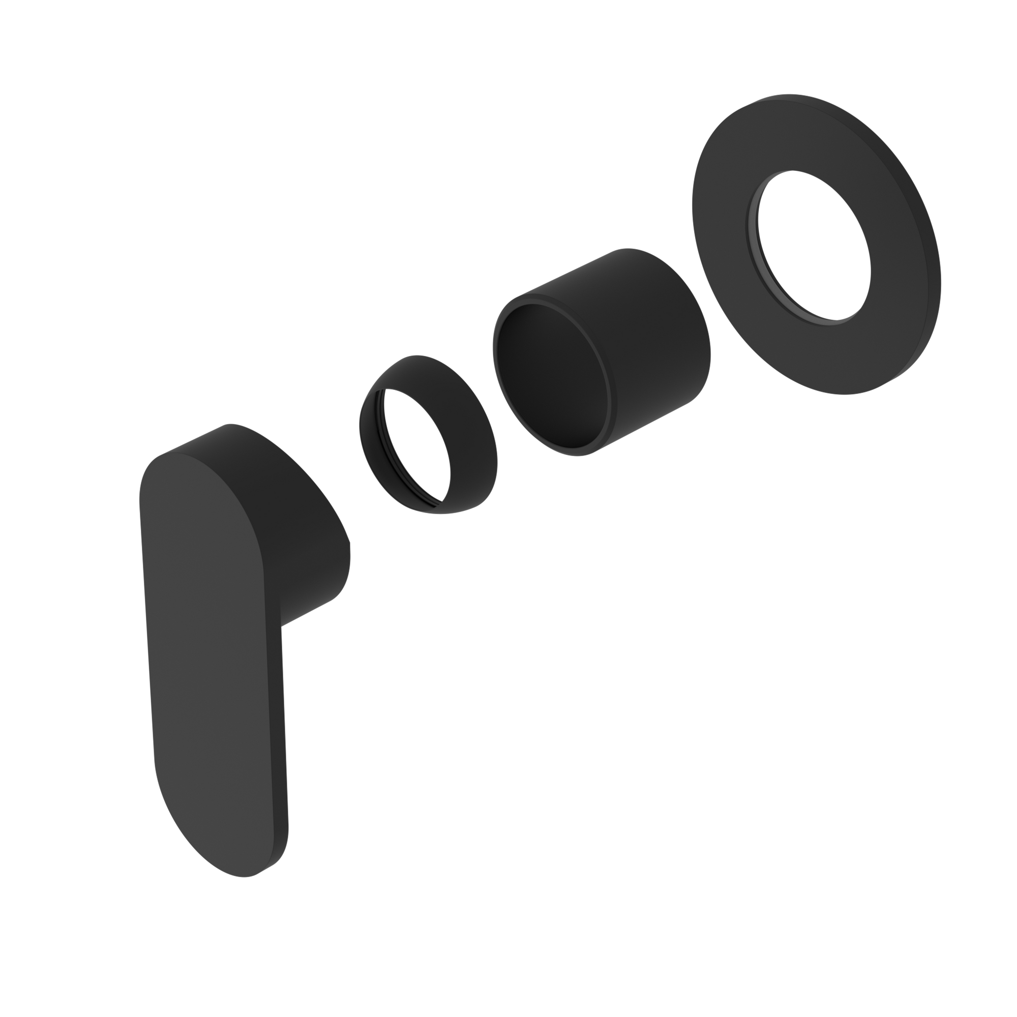 Ecco Shower Mixer 80mm Round Plate Trim Kits Only Matte Black