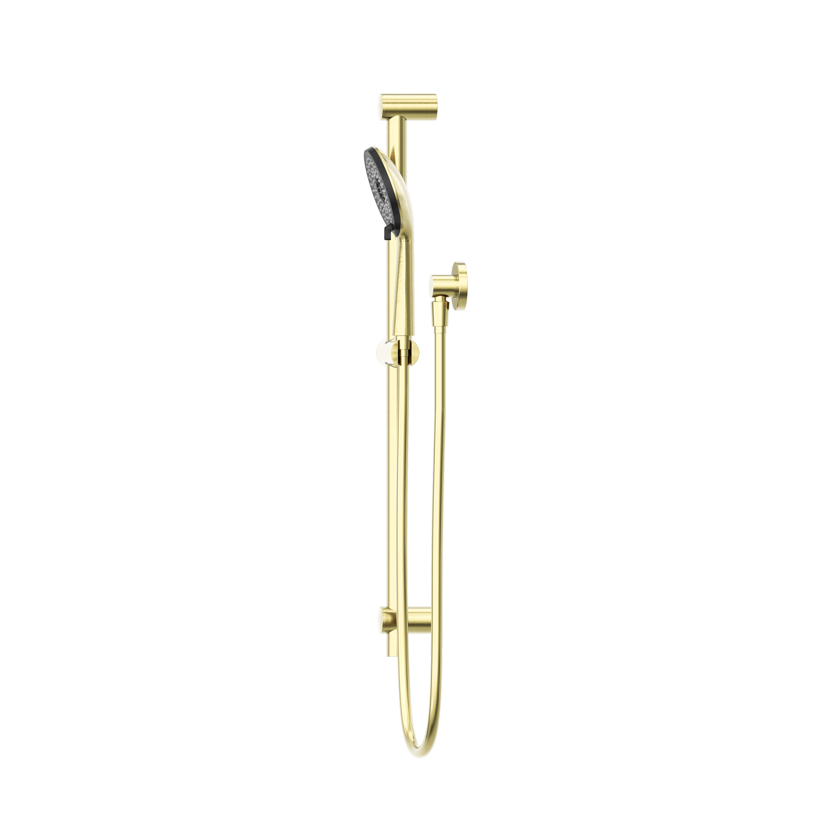 Round Metal Project Rail Shower Brushed Gold