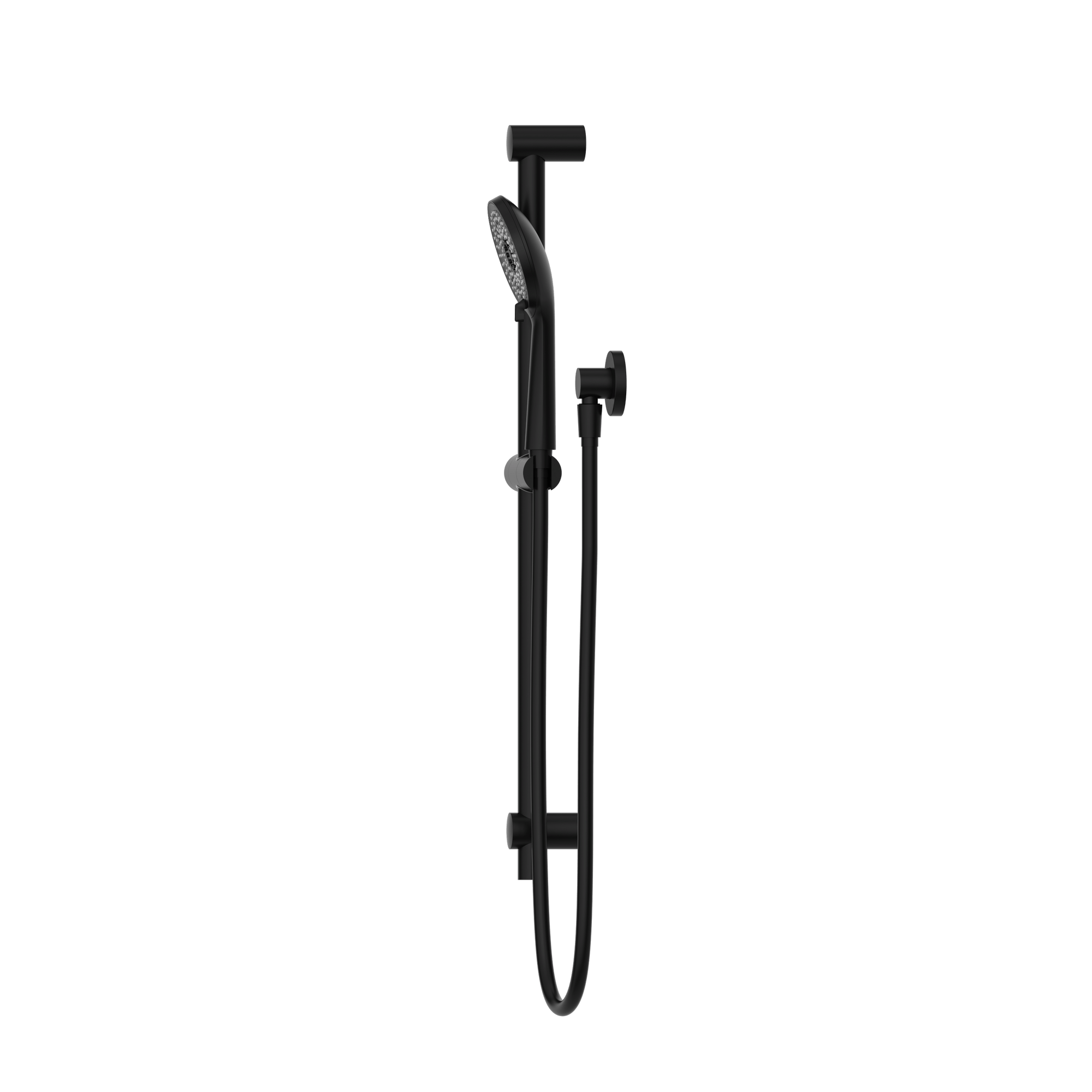 Round Metal Project Rail Shower Matte Black