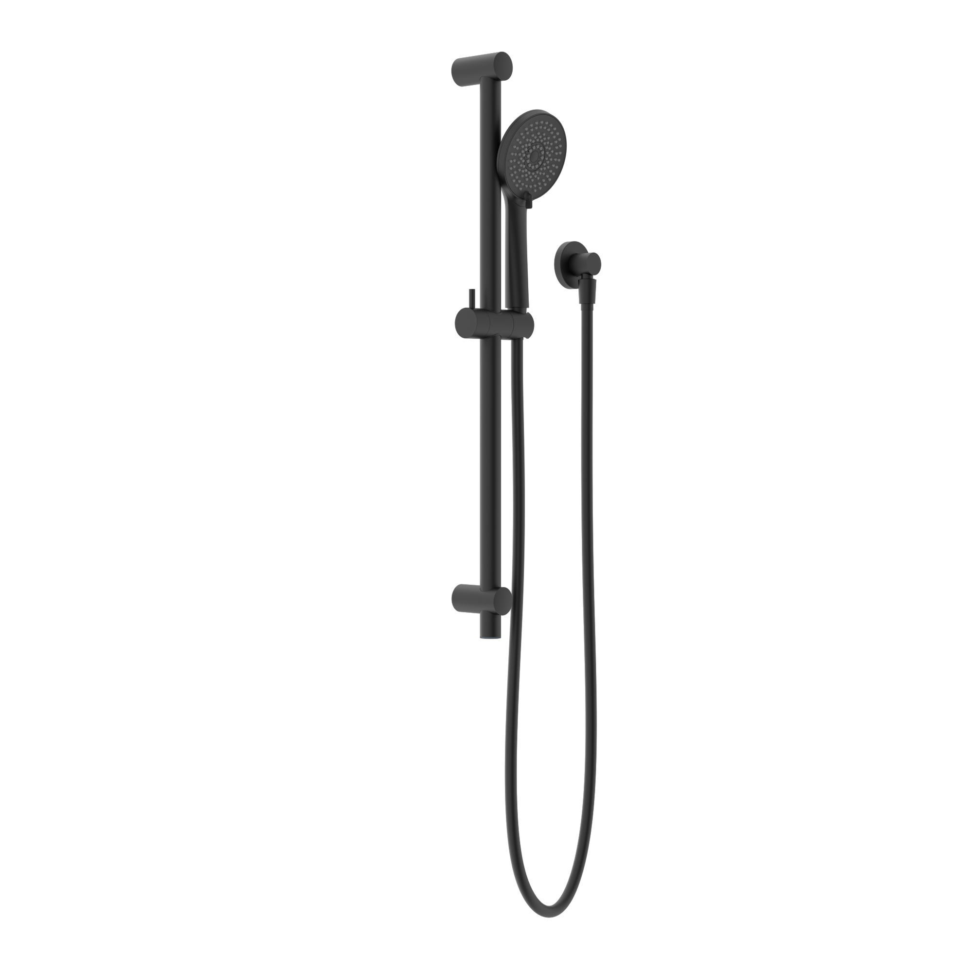 Round Metal Project Shower Rail 4 Star Rating Matte Black