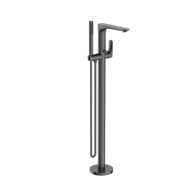Bianca Freestanding Bath Mixer With Hand Shower Gun Metal