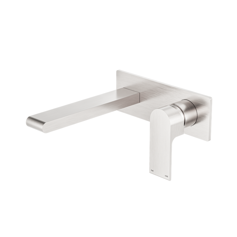 Bianca Wall Basin/Bath Mixer 187mm Brushed Nickel