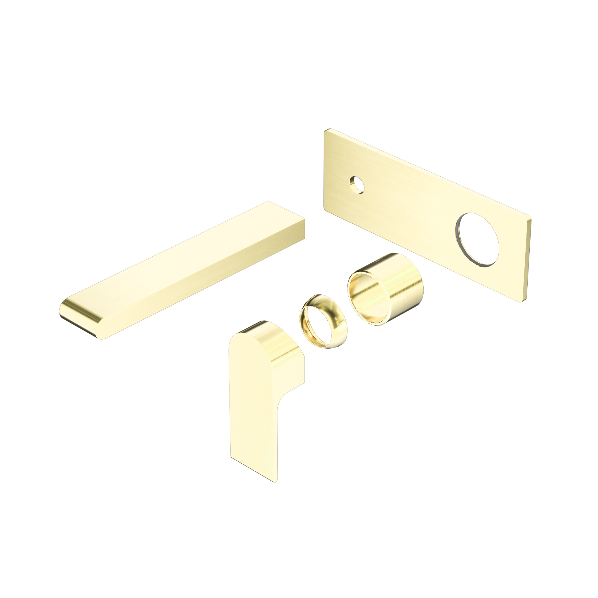 Bianca Wall Basin/Bath Mixer 187mm Trim Kits Only Brushed Gold