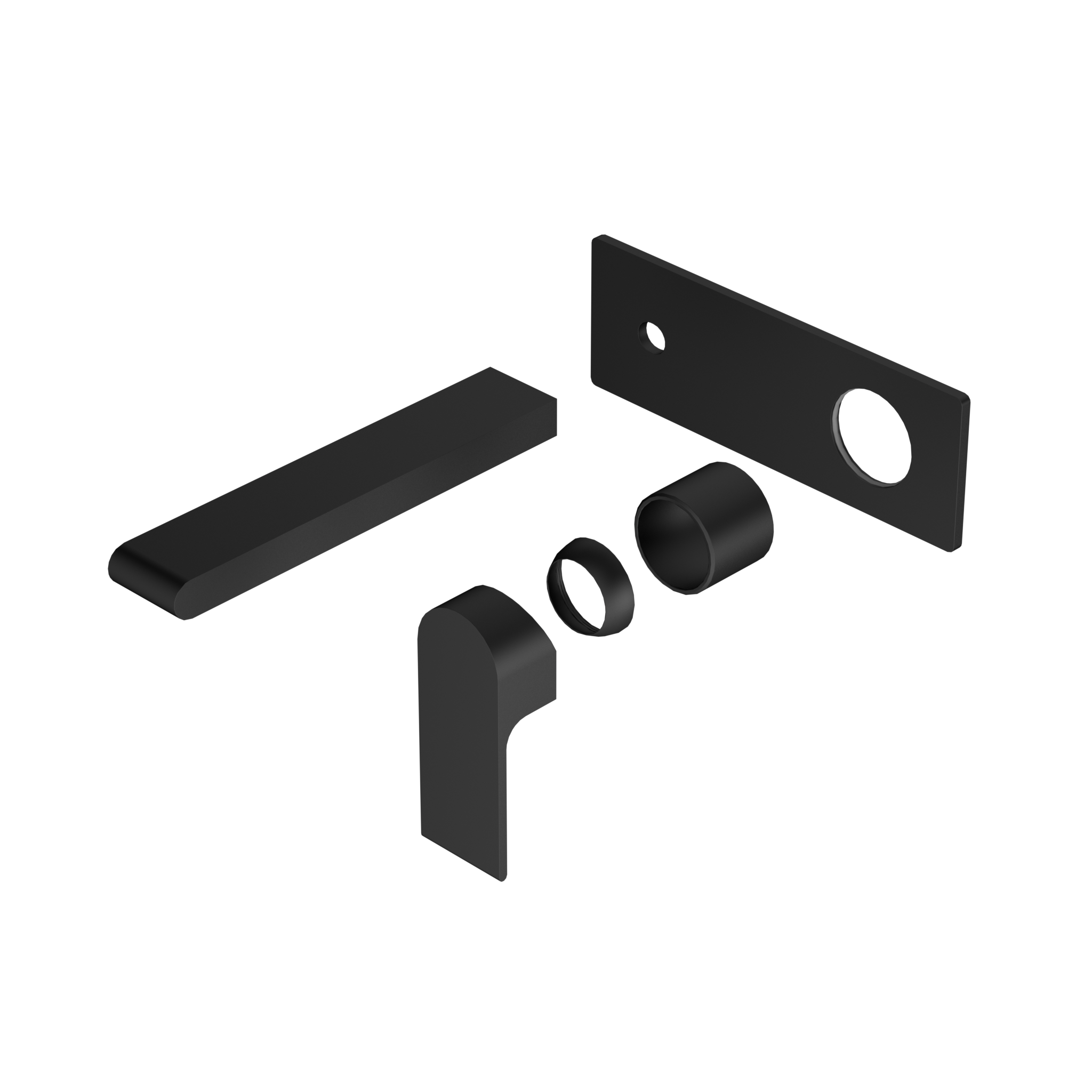Bianca Wall Basin/Bath Mixer 187mm Trim Kits Only Matte Black