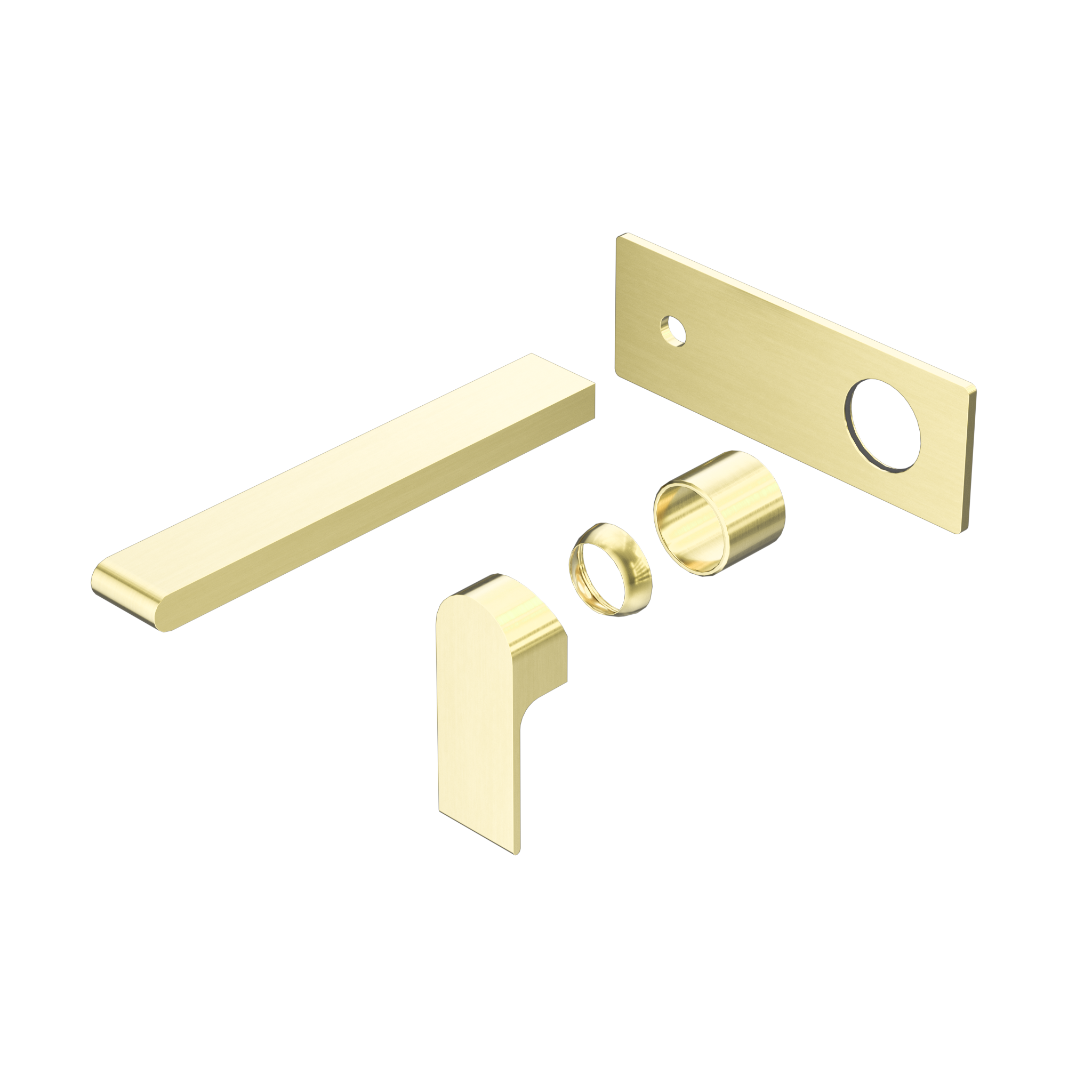 Bianca Wall Basin/Bath Mixer 230mm Trim Kits Only Brushed Gold