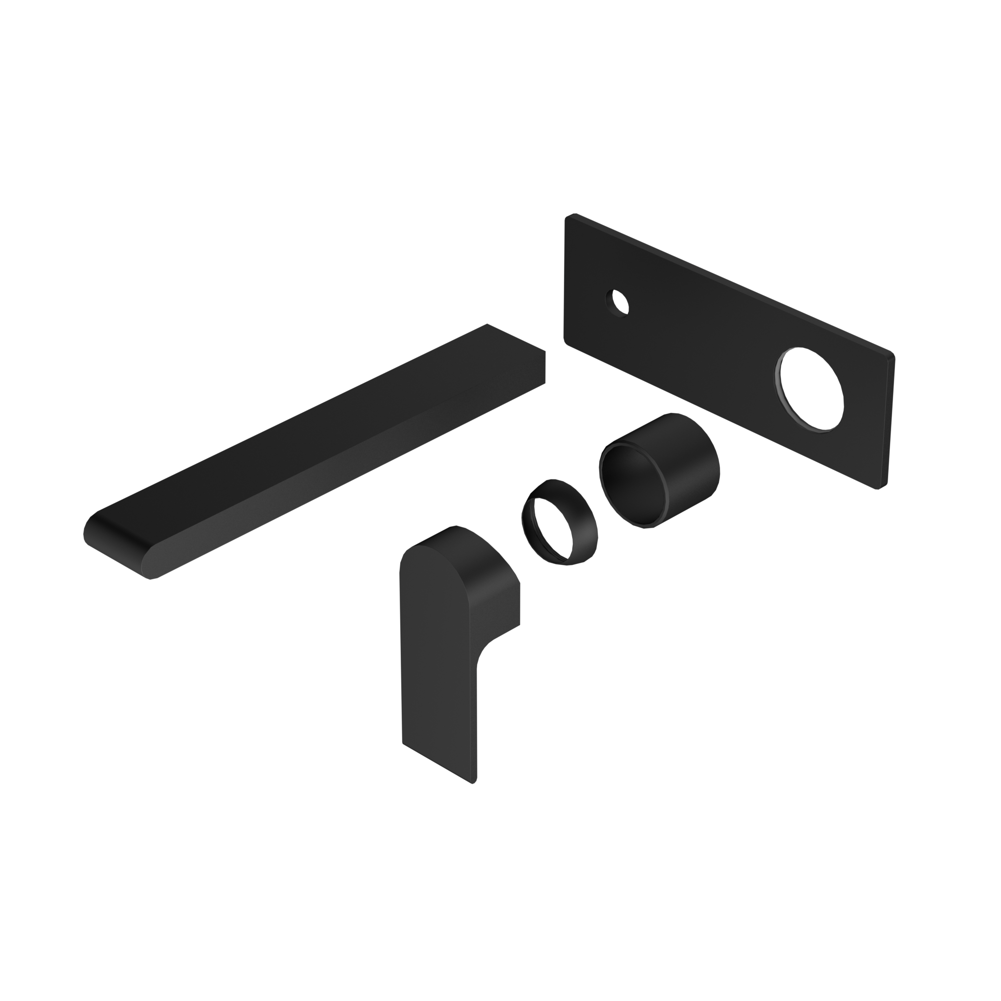 Bianca Wall Basin/Bath Mixer 230mm Trim Kits Only Matte Black