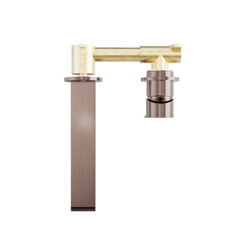 Bianca Wall Basin/Bath Mixer Separate Back Plate 187mm Brushed Bronze