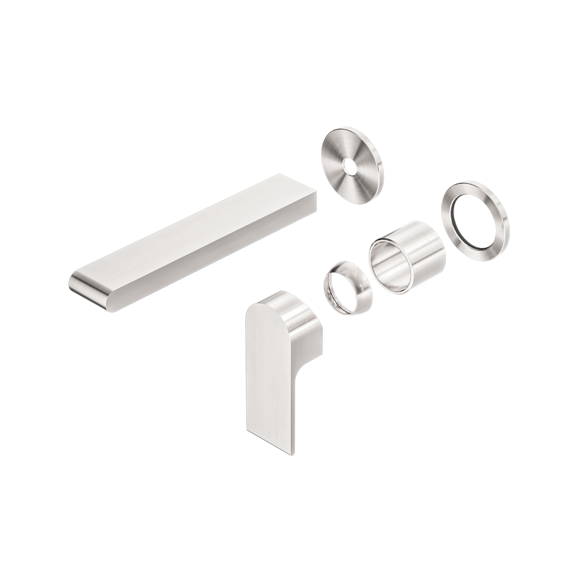 Bianca Wall Basin/Bath Mixer Separate Back Plate 187mm Trim Kits Only Brushed Nickel