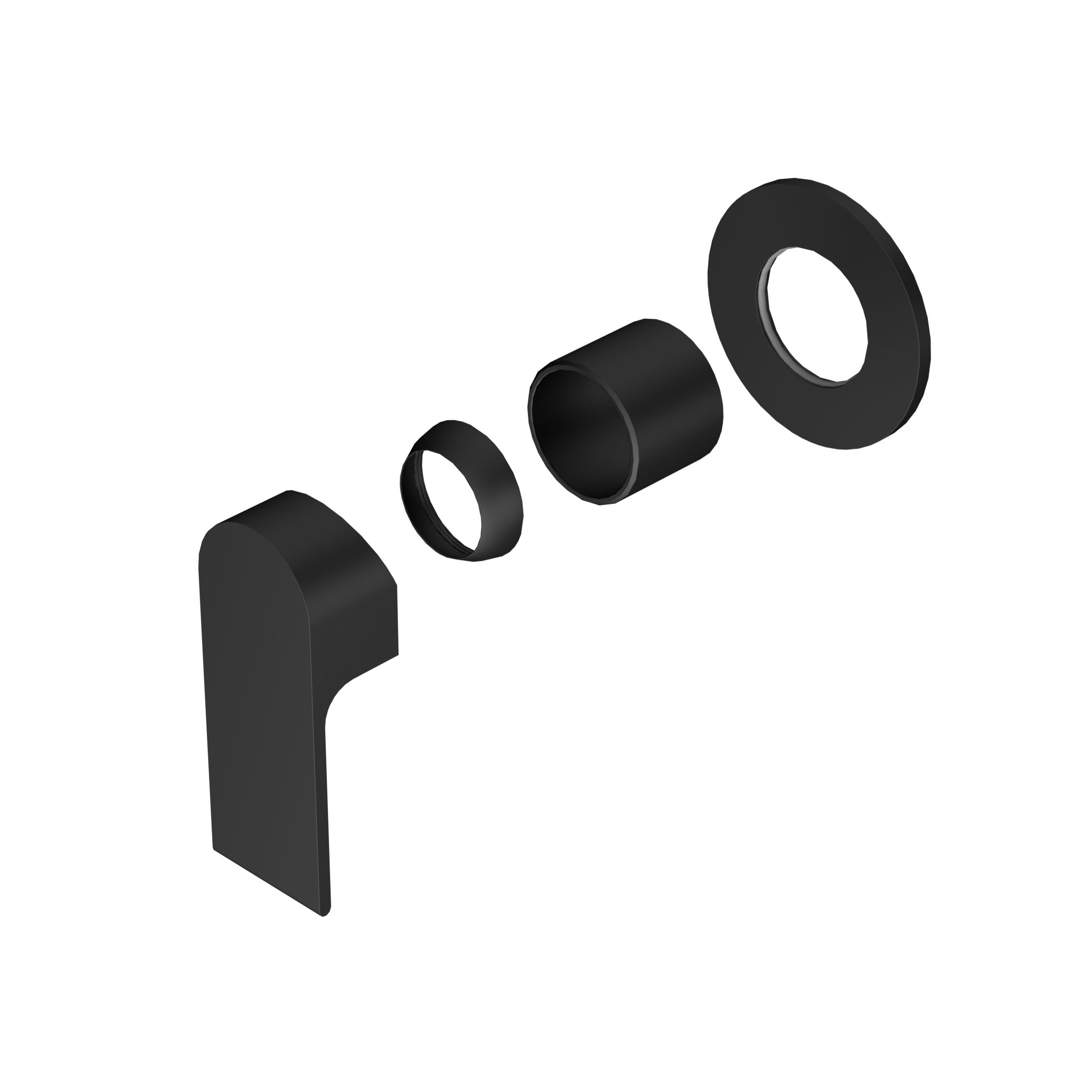 Bianca Shower Mixer 80mm Plate Trim Kits Only Matte Black