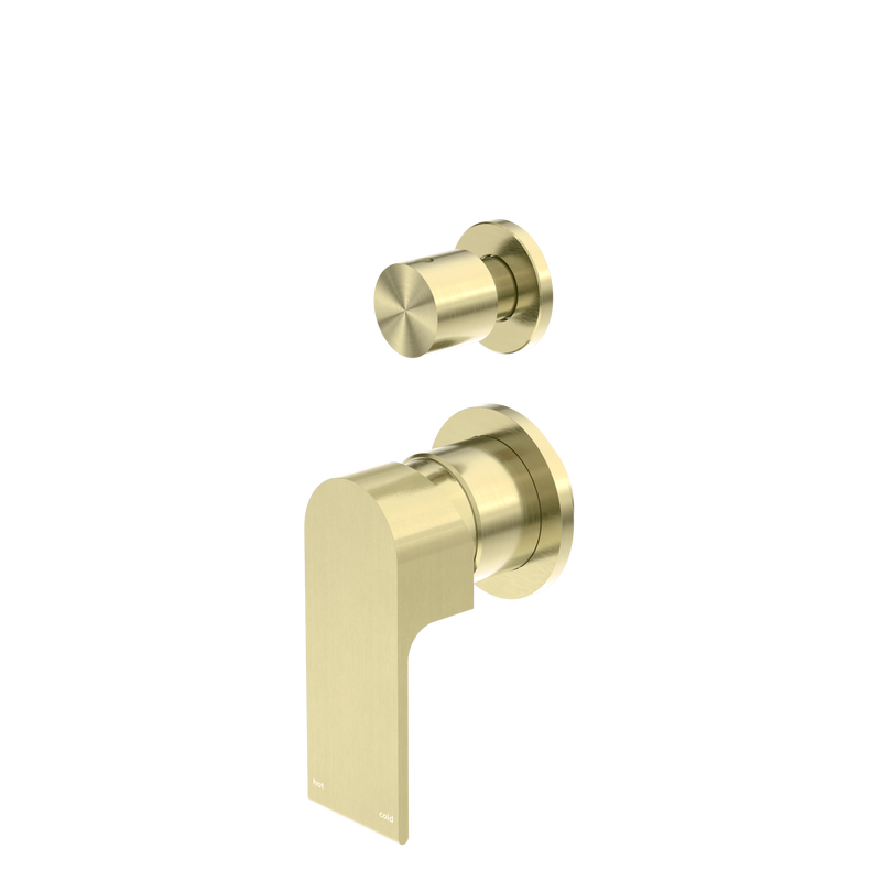 Bianca Shower Mixer With Diverter Separate Back Plate Brushed Gold
