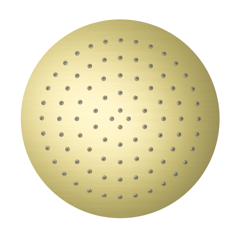 250mm Round Stainless Steel Shower Head 4 Star Rating Brushed Gold