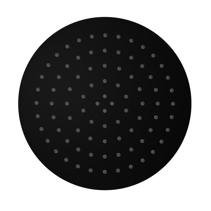 250mm Round Stainless Steel Shower Head 4 Star Rating Matte Black