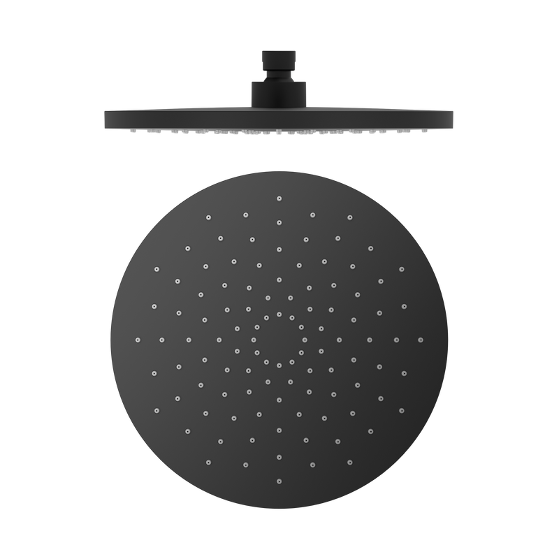 250mm ABS Round Shower Head Matte Black