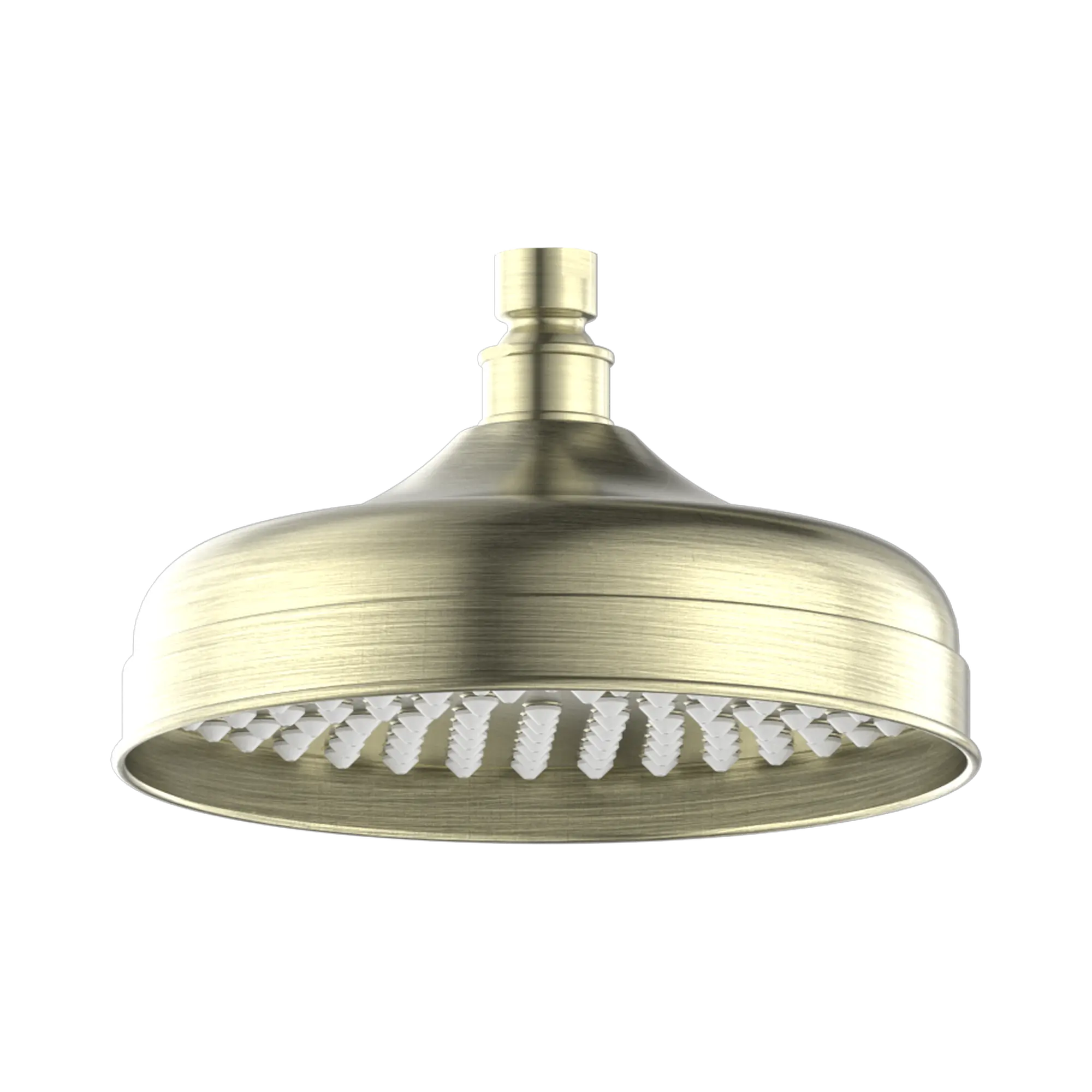 York 200mm Shower Head Aged Brass