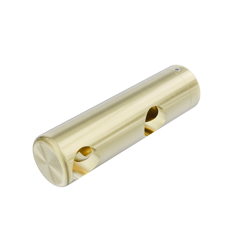Mecca Care Make Your Own 25mm Grab Rail Double Towel Bracket Left Brushed Gold