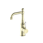 York Basin Mixer With White Porcelain Lever Aged Brass