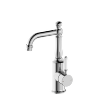 York Basin Mixer With White Porcelain Lever Chrome