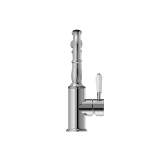 York Basin Mixer With White Porcelain Lever Chrome