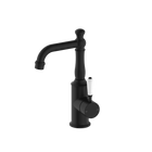 York Basin Mixer With White Porcelain Lever Matte Black