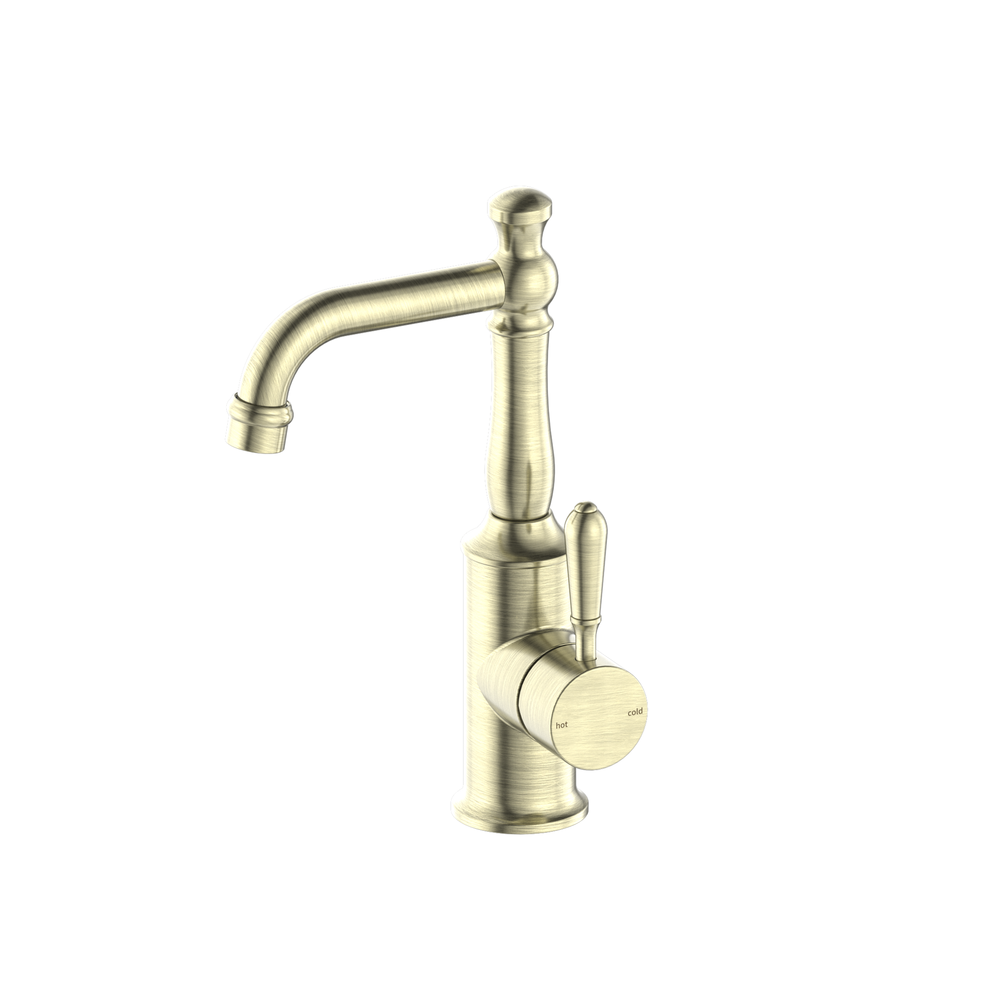 York Basin Mixer With Metal Lever Aged Brass
