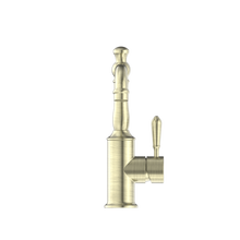 York Basin Mixer With Metal Lever Aged Brass