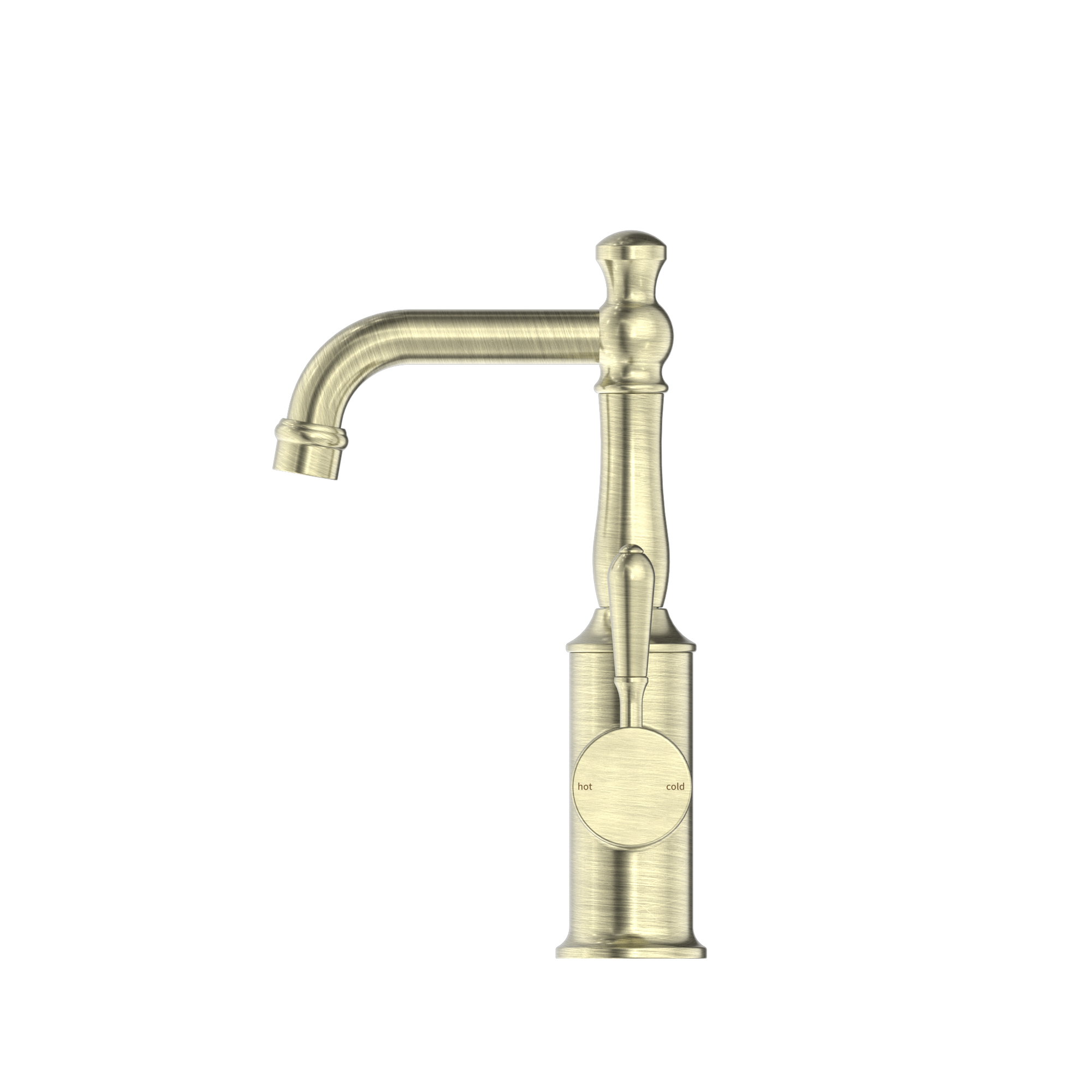 York Basin Mixer With Metal Lever Aged Brass