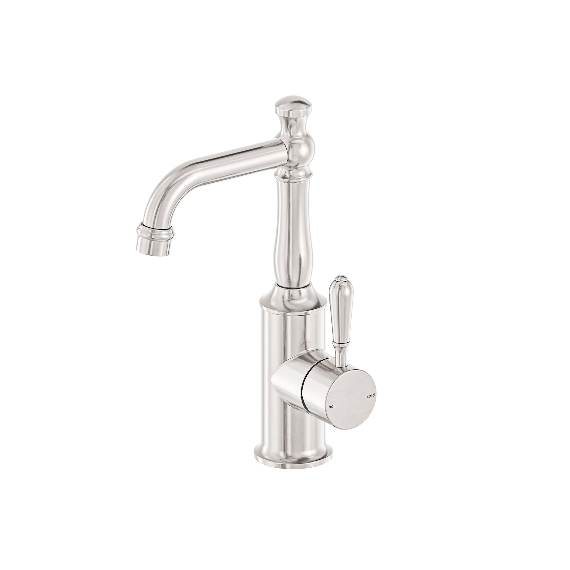 York Basin Mixer With Metal Lever Brushed Nickel