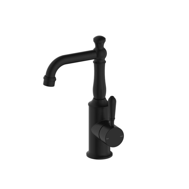 York Basin Mixer With Metal Lever Matte Black