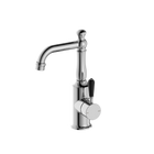 York Basin Mixer With Black Porcelain Lever Chrome