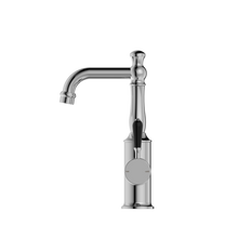 York Basin Mixer With Black Porcelain Lever Chrome